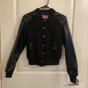 Miss London Black Bomber Jacket